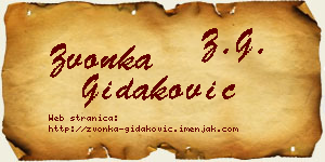 Zvonka Gidaković vizit kartica